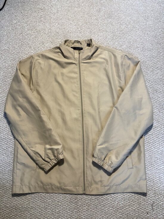 Khaki Zip-Up Windbreaker Jacket - Size M - Picture 2 of 6